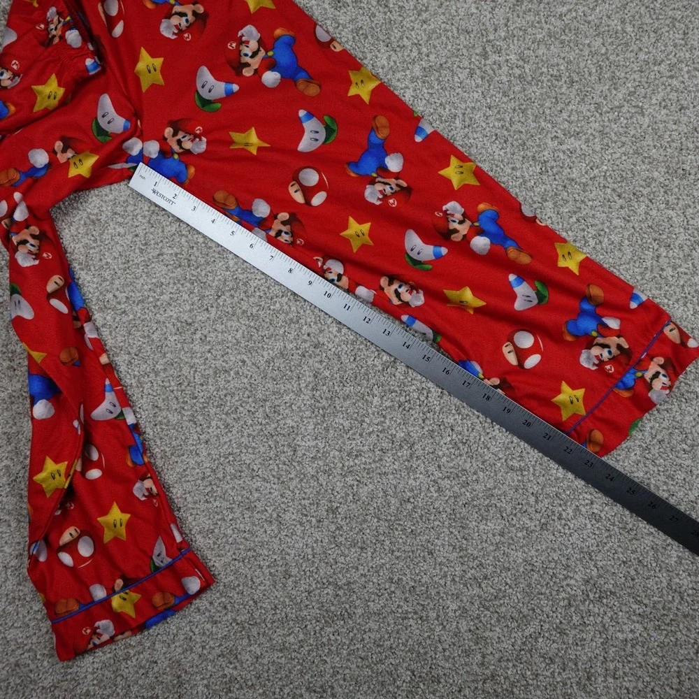 Super Mario Boys Red Fleece Pajama Pants All Over Print Size 10/12 NE262CLB4WM